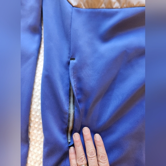 Men's Blue and Gray Quarter-Zip Peter Millar Pullover Size Small - Picture 3 of 8